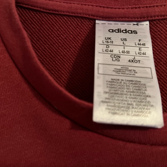 COPY - Adidas Dark Mauve Sz Large Crew Neck Sweatshirt EUC - Picture 2 of 2
